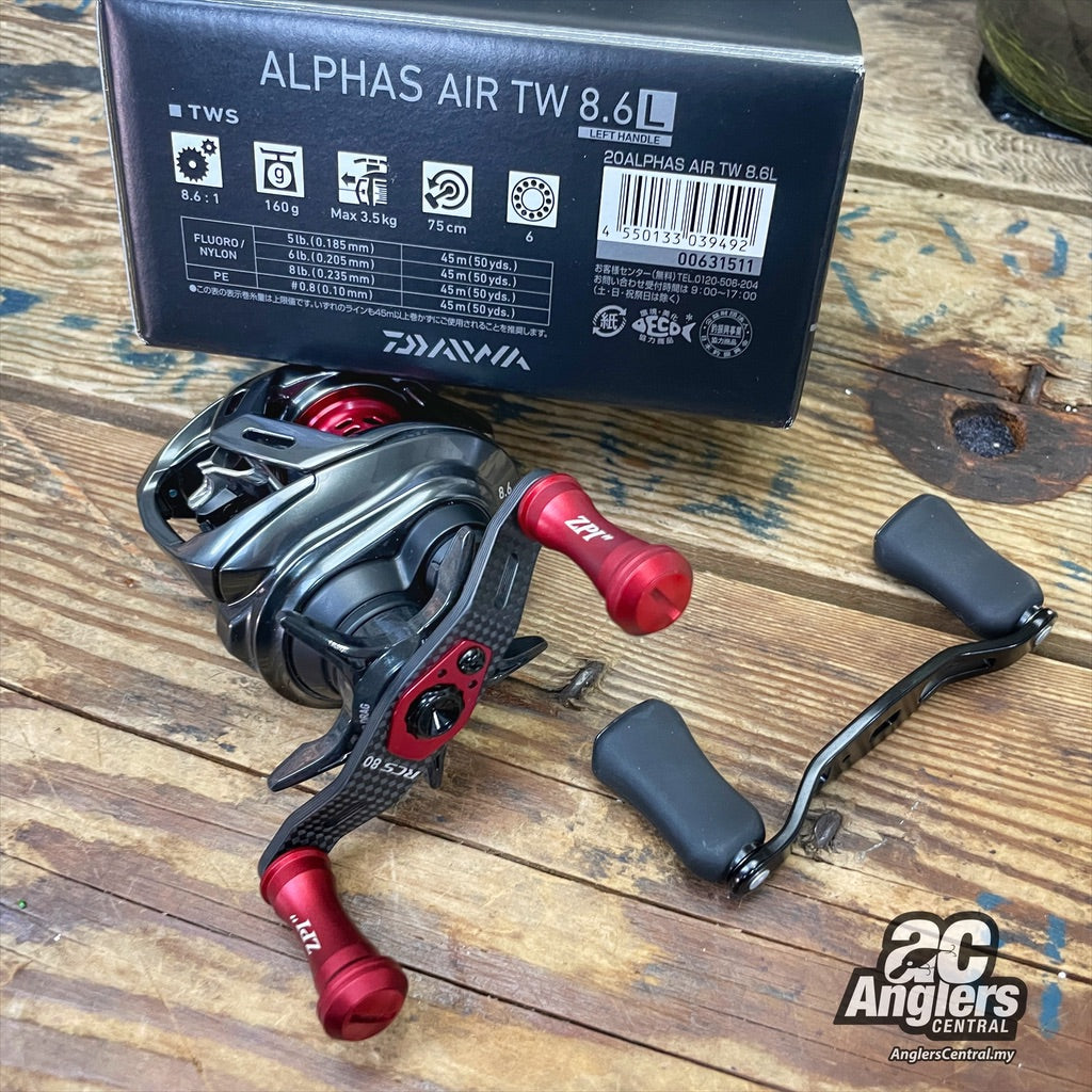 Daiwa 20 Alphas Air TW 8.6 RH Box Manual Used Fishing Baitcast