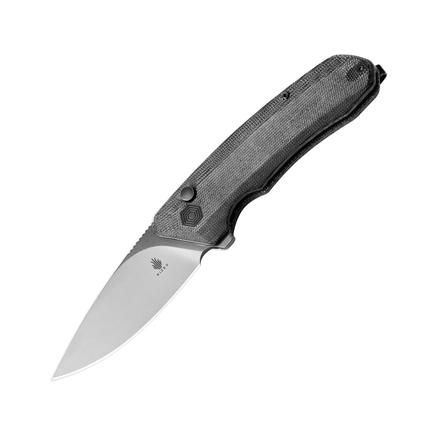 Invictus 154CM Blade Button Lock Micarta Handle V3602C1 (3.41" Stonewashed)