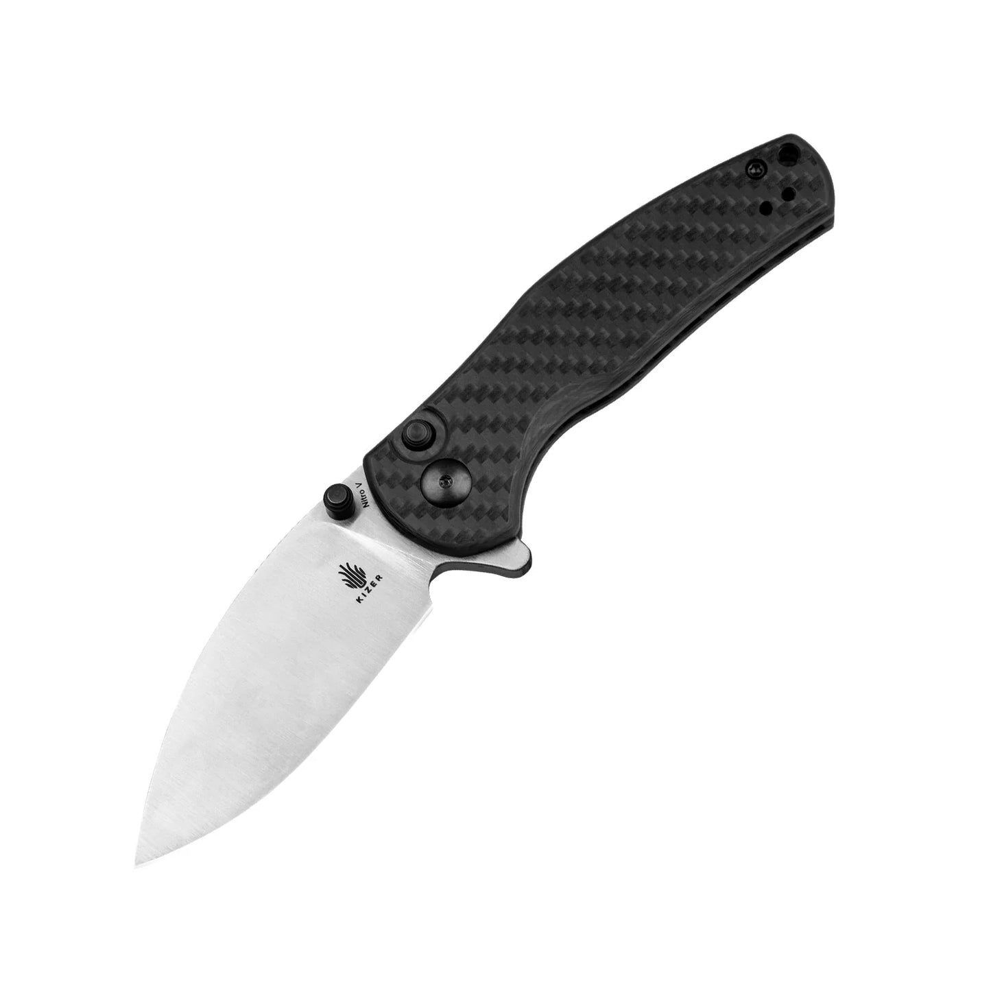 Mini Grouper Nitro V Blade Button Liner Lock Carbon Fiber Handle V3669A1 (3.14" Satin)