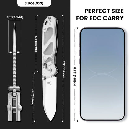 Drop Bear Nitro-V Blade Clutch Lock Acrylic Handle V3619A1 (2.97" Satin)