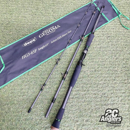 Huge Custom Genoma HG3-65F (3pc) (USED, 9/10) with rod bag/sleeve