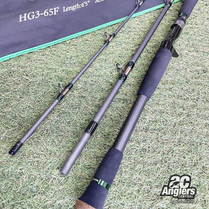 Huge Custom Genoma HG3-65F (3pc) (USED, 9/10) with rod bag/sleeve