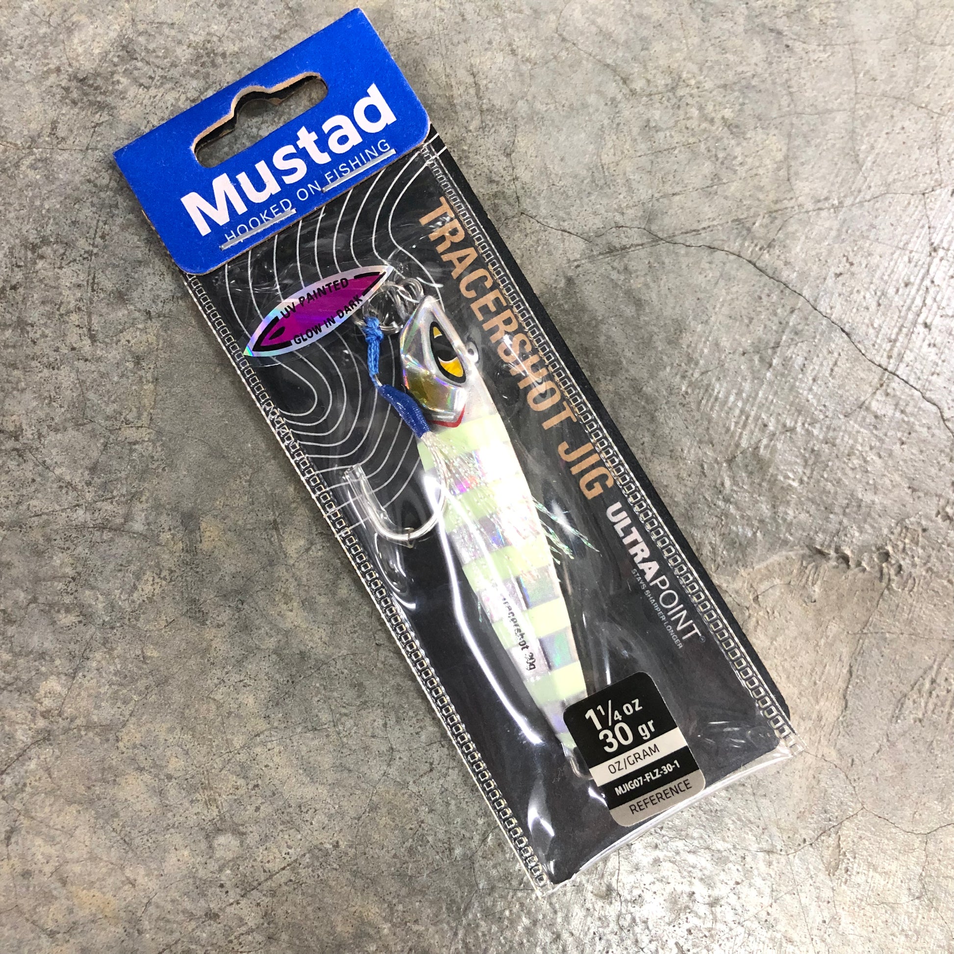 Mustad Tracershot Jig Ultra Point Hook Jigging Casting 1 1/4oz Glow Lot of  2